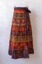 Purple Tie-Waist Allover Printed Casual Cotton Long Wrap Woven Skirt 102 70 - 2