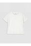 Lcw Kids White Crew Neck Embroidered Girls' T-Shirt - 2