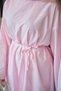 Women's Back Zipper Detail Waist Tie Long Tunic Pink - 6