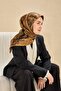 وشاح حرير تويل بنمط فني زيتوني 90x90
