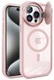 Ilkestor iPhone 15 Pro Case Telescope Lens Magsafe Silicone Cover (221917) - Pink - 2