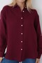 Women's Cotton Fabric Epaulet Sleeve Detailed Oversize Muslin Shirt - 6
