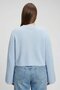 Women Crew Neck Knitted Long Sleeve Sweater, Sky Blue - 4