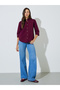 Burgundy Cotton Relaxed Fit Shirt - 2
