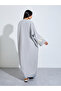 Front Open Kimono Sleeve Abaya With Floral Embroidery At Sleeve Cuff - 5