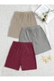 Women's 100% Cotton Ribbed Shorts Pajama Bottoms Set of 3 Comfortable Fit ✅ - 4