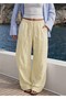 Women's Yellow Linen Pantalon - 2