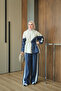 Women's Double Color Hooded Set Navy Blue - 2