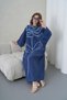 Women's Sequin Embroidered Linen Wide-Fit Long Dress - 5