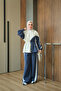 Women's Double Color Hooded Set Navy Blue - 6