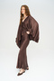 Women's Satin Look Balloon Sleeve Tie-Back Blouse + Undershirt Two-Piece Set - 3