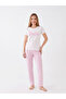 Women's Barbie Printed Pink and White Striped Pajama Set