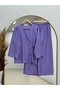 Vinmora Side-Tie Kimono and Strawberry Pants Set As478-Ek544 Lilac - 2