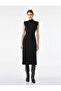 Crepe Scuba Fabric Slim Fit Sleeveless High Neck Midi Dress
