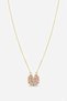 Women's Gold Color Heart-Shaped Clover Figured Pink Zircon Stone Stainless Steel Necklace - 3