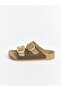 Vizyon New Season Brown Double-Strapped Adjustable Buckle Women's Slippers - 2