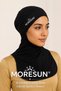 White Ninja Bonnet with Neck Collar Lycra Sports Bonnet Women's Practical Hijab Headscarf - Deniz Havuz