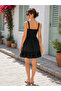 Ruffled Stylish Design! Women's Strappy Ring Buckle Mini Summer Dress - 3