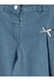 Trendlucky Girls' Jean Pants Skirt with Bow in Contrast Color - 3
