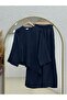 Gülbanu Altı Asymmetric Wide Sleeve Pantsuit-Bn4740 Navy Blue - 2