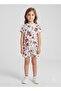Girls White Red Floral Print Co-ord Set
