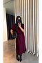 Women's Knitwear Belted Premium Quality Midi Dress - 130cm
