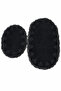 Black 2-Piece Lace Non-Slip Leather Based Oval Bath Mat Set with Laces, Washable Bath Set Piera - 2