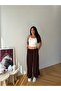 Women's Bitter Brown Tie-Dye Detailed Buzy Oversize Shalwar Trousers Frv0214 - 6