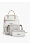Colourblock Backpack with Pencil Pouch