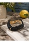 Black Stone Geometric Cuff Bracelet – Sparkling Women's Bracelet with Gold Detail - 2