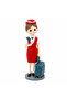 Red Girl Cabin Crew Polyresin Decorative Figurine - 20 cm