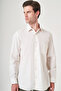 White Hard Collar Long Sleeve Pocketed Comfort Fit 100% Cotton Shirt 1004260168 - 3