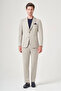 Beige Mono Collar 6 Drop Slim Fit Elastic Waist Suit 1001260165