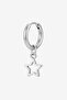 Unisex Silver Color Surgical Steel Dangle Star Figured Hoop Earring 1 Piece - 3