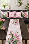Pink Tulip Patterned Runner and Set of 4 Cushion Covers Just Bloom - 2