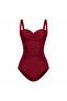 Adjustable Straps, Strappy Covering, Stylish and Slimming, Draped Front Burgundy Swimsuit