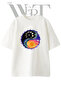 Yin Yang Design Printed Unisex White Oversize T-Shirt