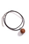 Natural Golden Sand Stone Sphere Pendant Necklace – 14mm Sparkling Gemstone Ball with Cord - 3