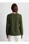 Özmarka New Season Green Tie-Neck Embroidered Blouse - 4