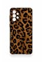 Samsung-A73 Compatible Dark Leopard Leather Patterned Silicone Case - 2