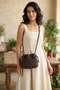 Elit Btn03 Women's Knitted Shoulder Bag Brown
