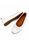 Genuine Leather White Ballerinas - 6