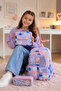 Girl's 3-Piece School Bag Set with Purple Accessories - Backpack, Lunch Bag, Pencil Case - 2