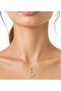 Steel Gold Swroski Model Swan Necklace