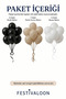 Set of 20 Black Sea Sand White Balloons 11 Inch Birthday Party Decoration Balloon - 3