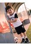 Lcw Kids Black and White Printed Boys' T-Shirt and Shorts
