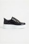 Zrk-X10 High Quality Thick Sole Black and White Patent Leather Daily Men's Casual Shoes - 3