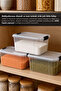 3 Pieces 5Lt Elora Lockable Lid Box - Erzak Food Storage Container Multi-Purpose Kitchen Organizer Transparent - 2