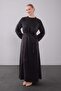 Oil Green Belt Detailed Edge Pattern Cupra Dress - 2