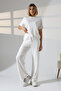 Basic Women's Soft Textured Casual Top and Bottom Set - 2